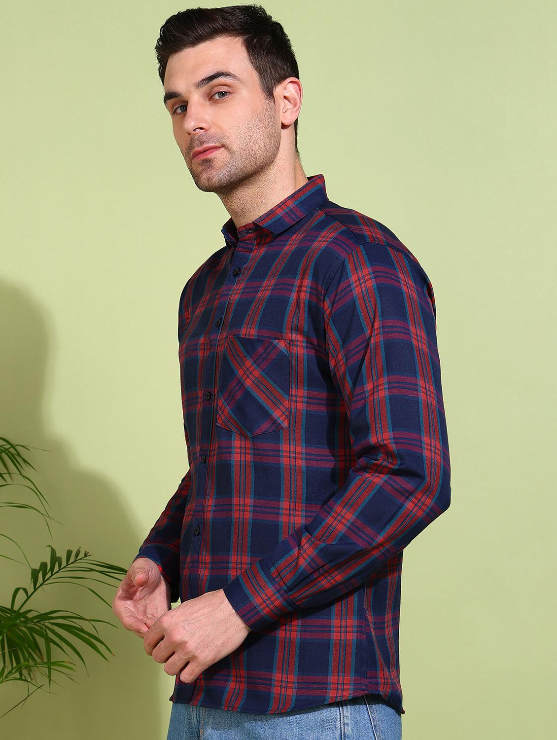 men checkered long sleeve regular fit casual shirt - 21750787 - Standard Image - 1