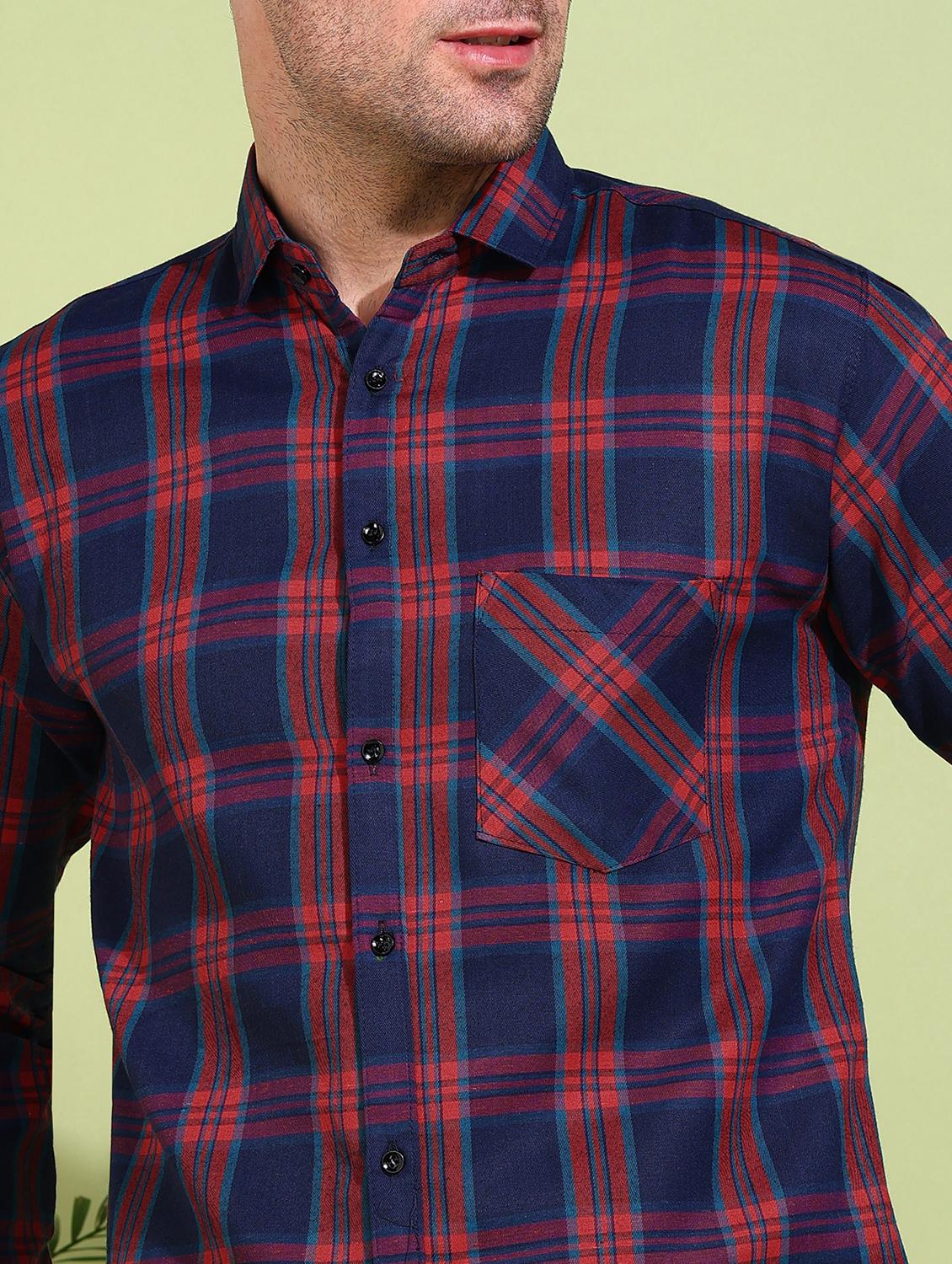 men checkered long sleeve regular fit casual shirt - 21750787 - Standard Image - 4