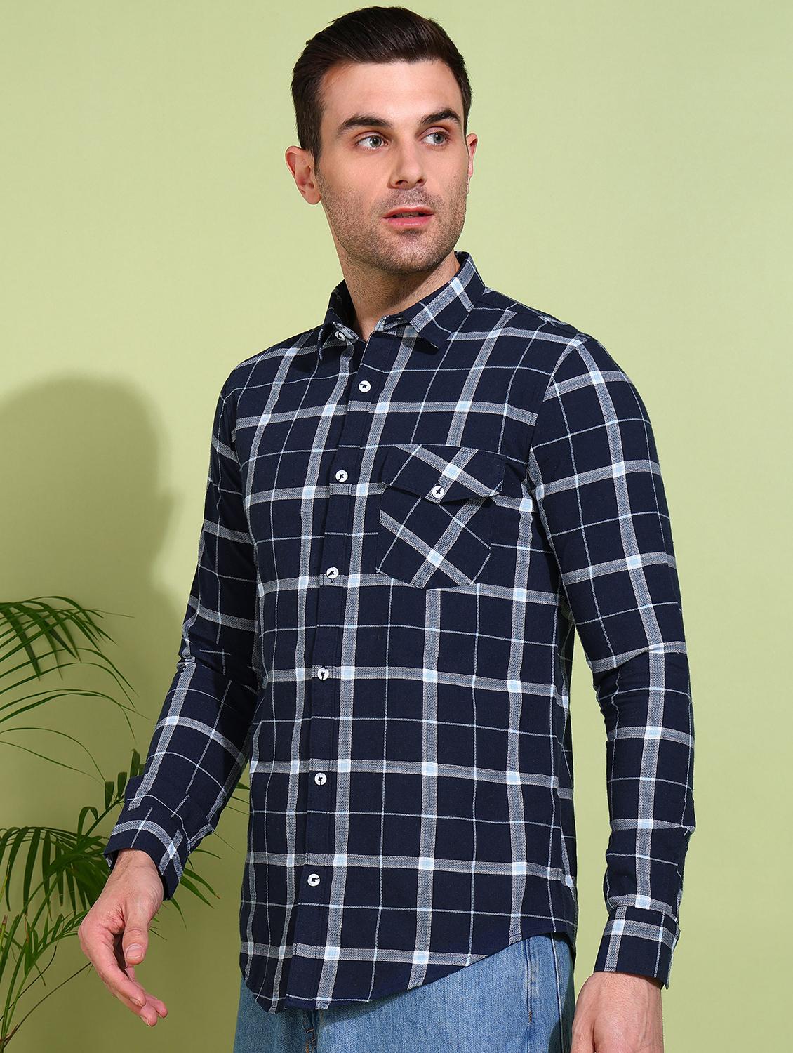 men checkered long sleeve regular fit casual shirt - 21750788 - Standard Image - 1