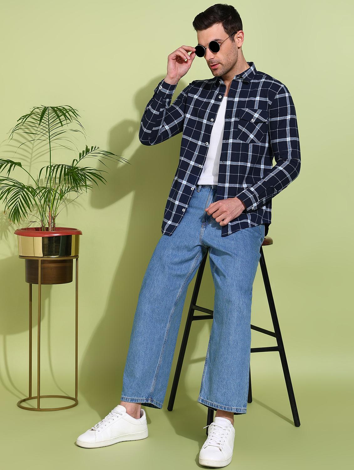 men checkered long sleeve regular fit casual shirt - 21750788 - Standard Image - 4