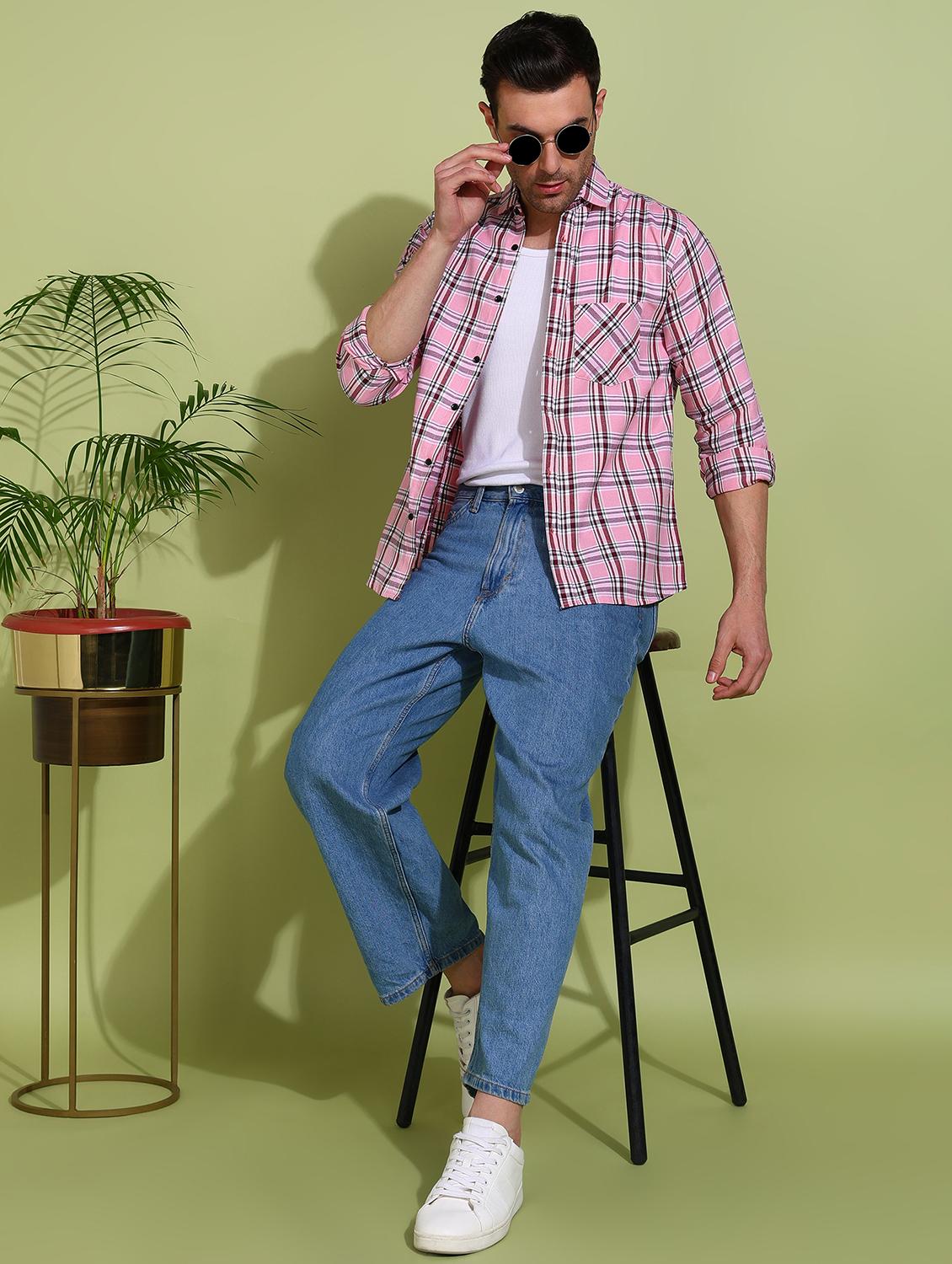 men checkered long sleeve regular fit casual shirt - 21750789 - Standard Image - 4