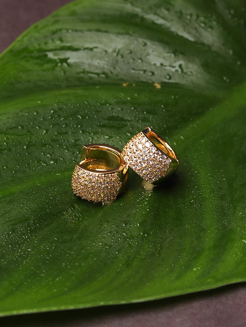 women stone studded hoop earrings - 21750801 - Standard Image - 1