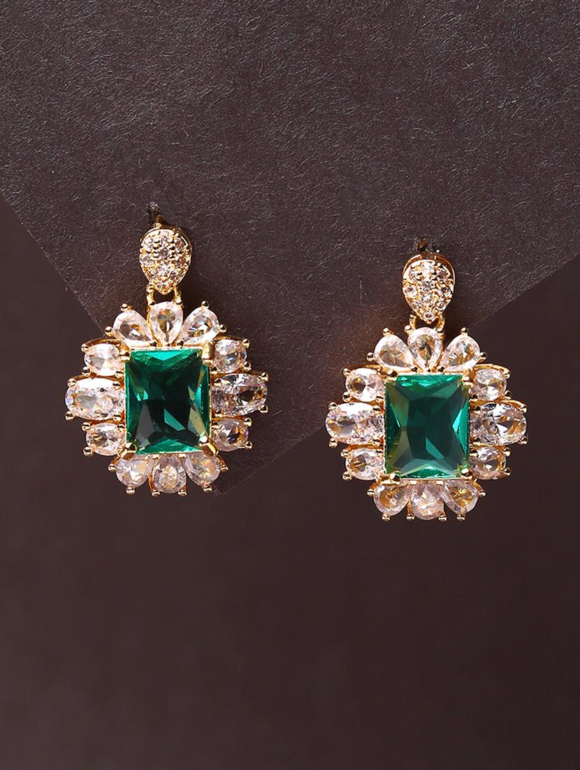 women stone studded hoop earrings - 21750809 - Standard Image - 1