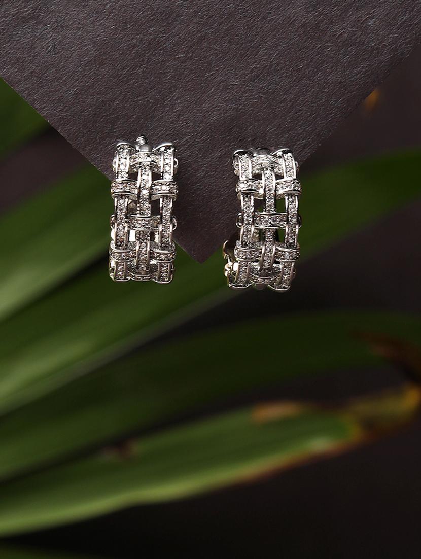 women stone studded hoop earrings - 21750823 -  Zoom Image - 0