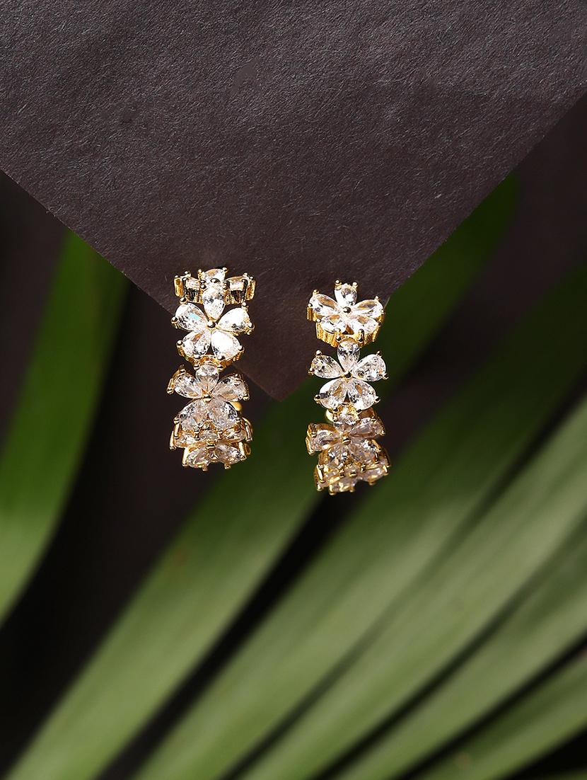 women stone studded hoop earrings - 21750827 -  Zoom Image - 0