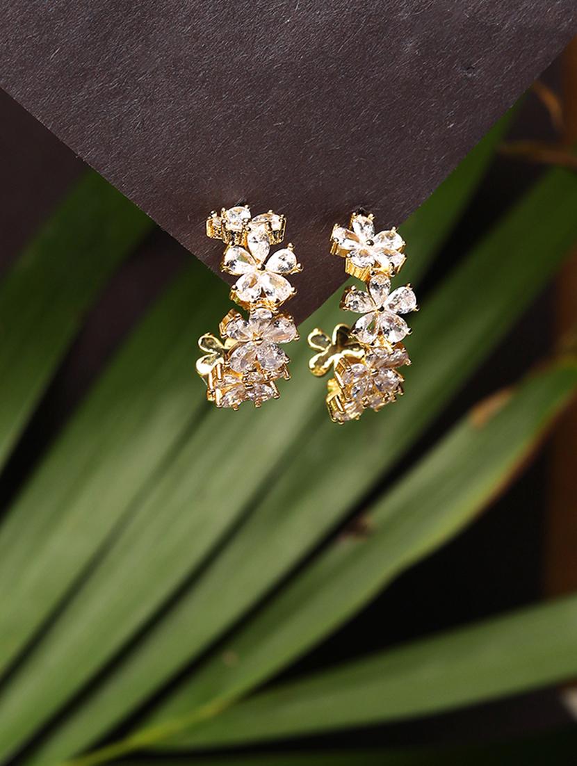 women stone studded hoop earrings - 21750827 - Standard Image - 1