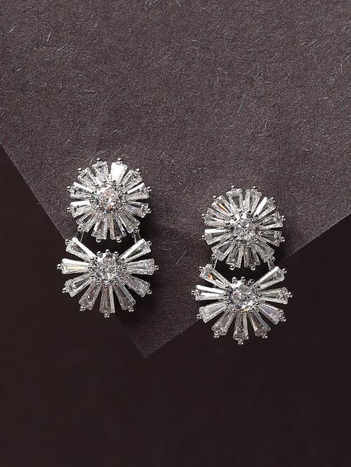 women stone studded drop earrings - 21750828 - Standard Image - 0