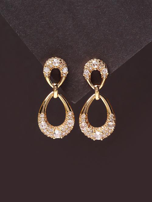 women stone studded drop earrings - 21750832 - Standard Image - 0