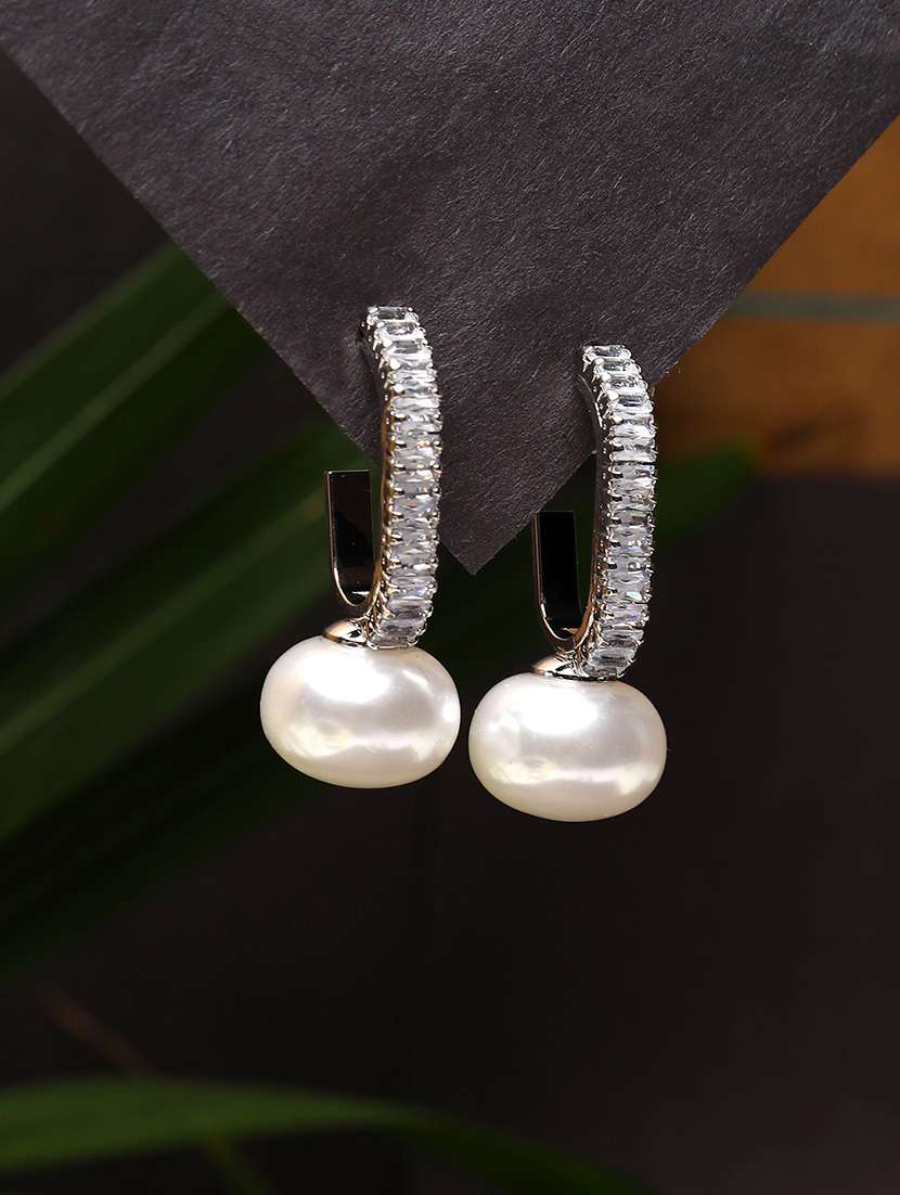 women stone studded drop earrings - 21750833 -  Standard Image - 1