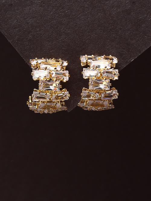 women stone studded hoop earrings - 21750837 -  Standard Image - 0