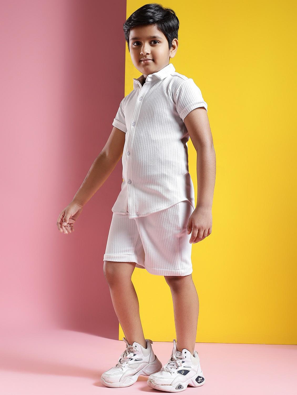 boys printed short sleeves shirt and shorts set - 21750849 - Standard Image - 1