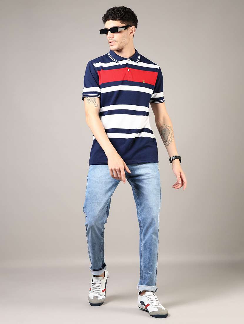 men striped short sleeve regular fit polo t-shirt - 21753392 -  Standard Image - 4