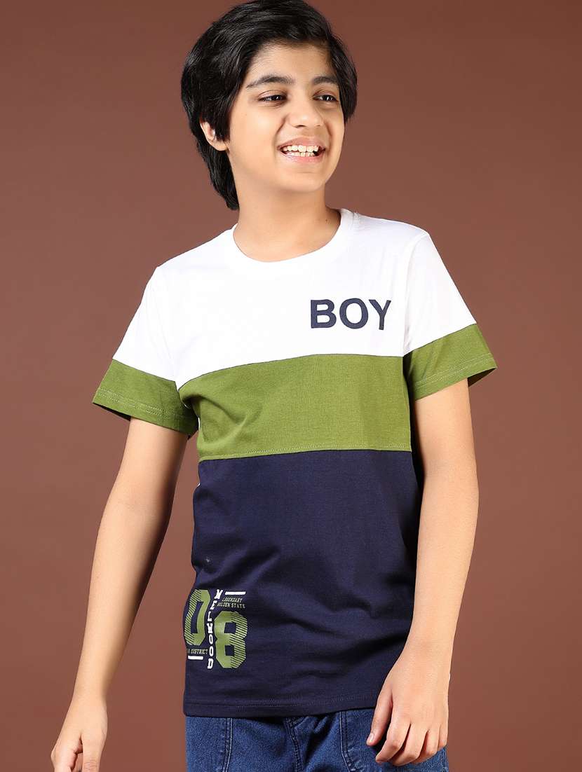 boys color blocked short sleeve regular fit t-shirt - 21753487 -  Standard Image - 1
