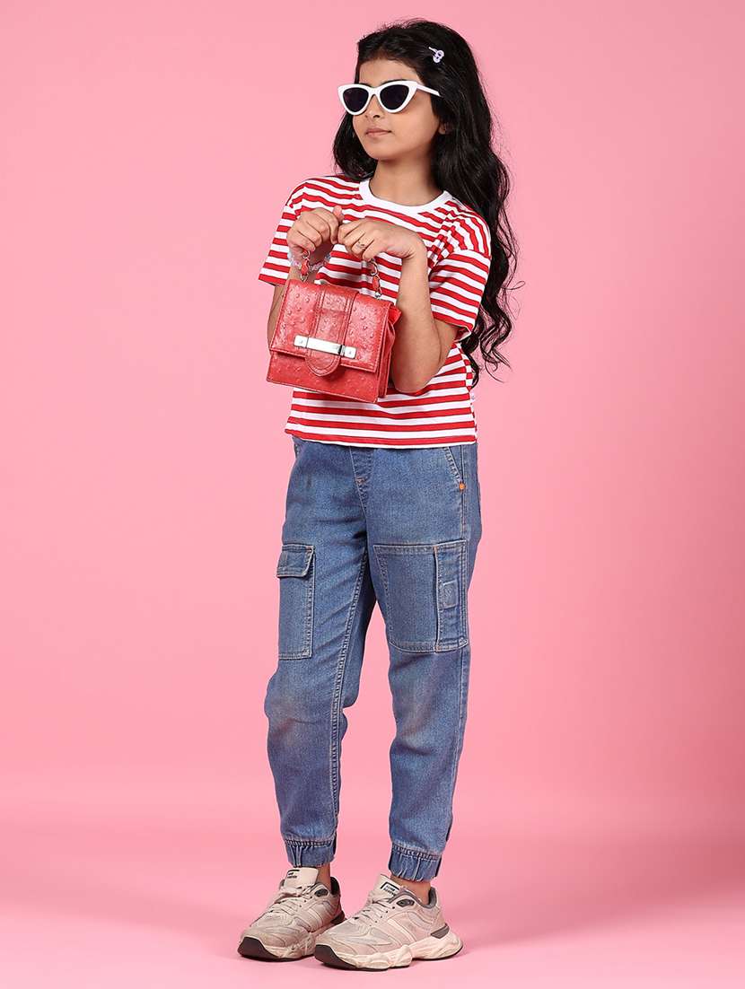 girls striped round neck short sleeves tee - 21753567 -  Standard Image - 4