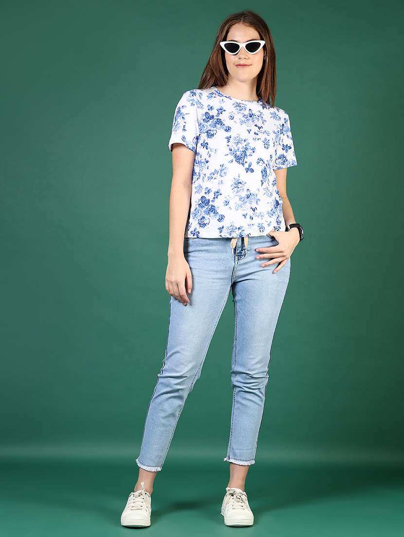 women floral print short sleeve regular t-shirt - 21753578 - Standard Image - 4