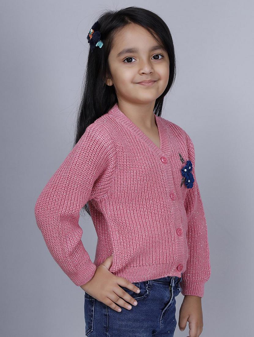 girls self designed long sleeves sweater - 21761916 - Standard Image - 1