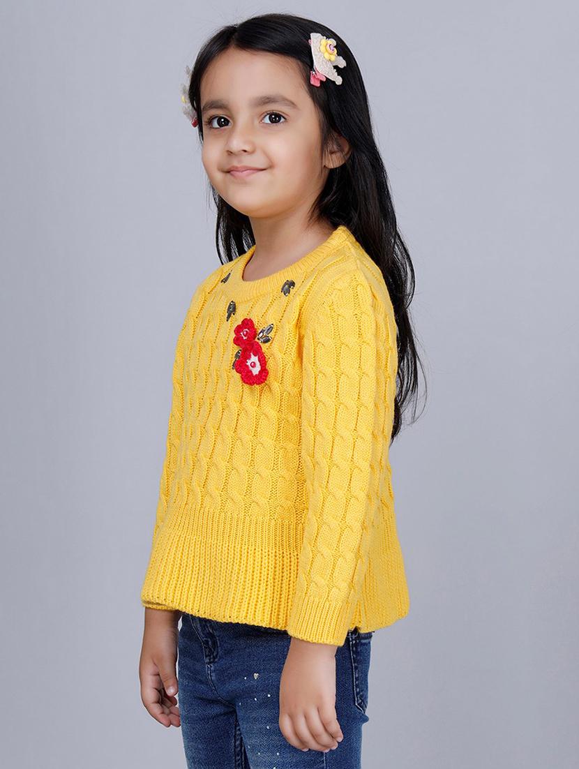 girls self designed long sleeves sweater - 21761919 - Standard Image - 1