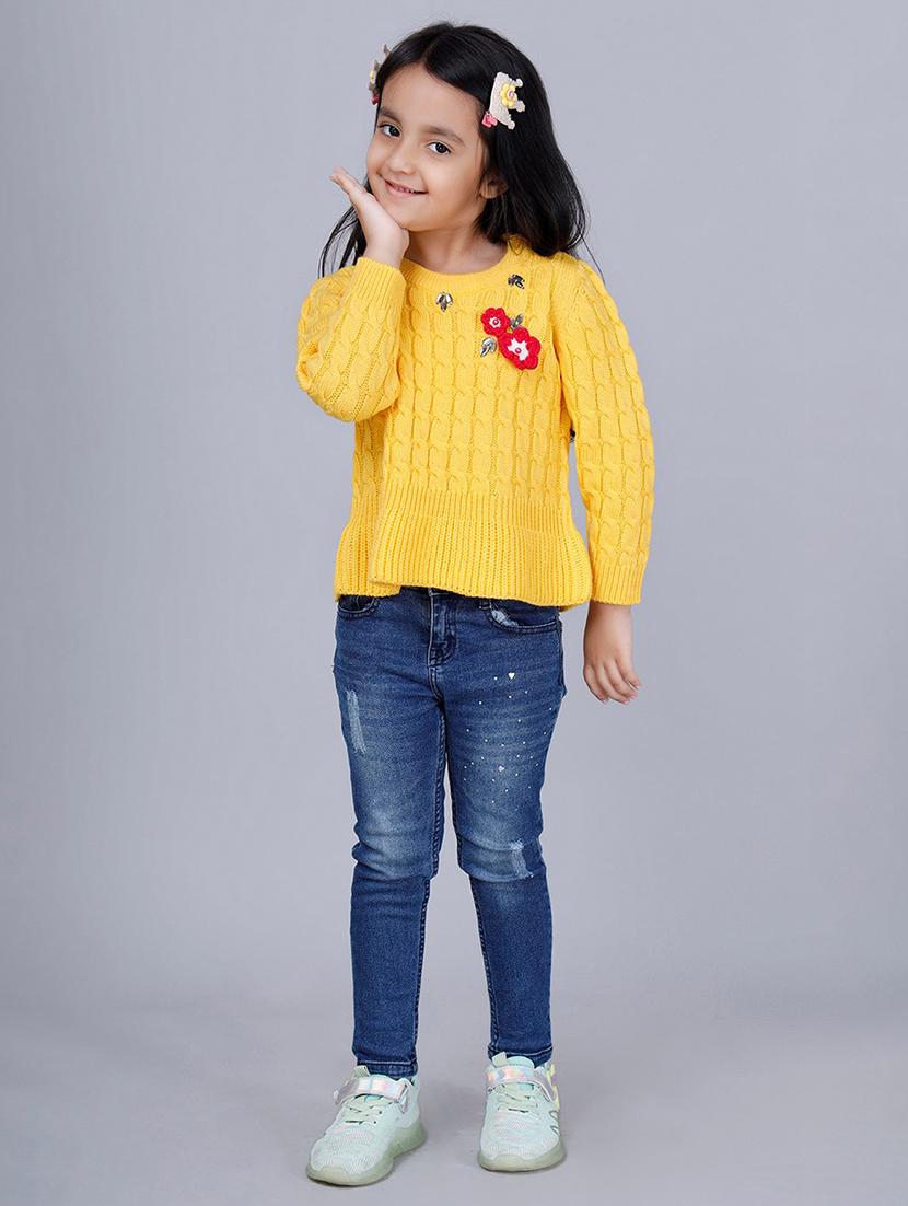 girls self designed long sleeves sweater - 21761919 - Standard Image - 4