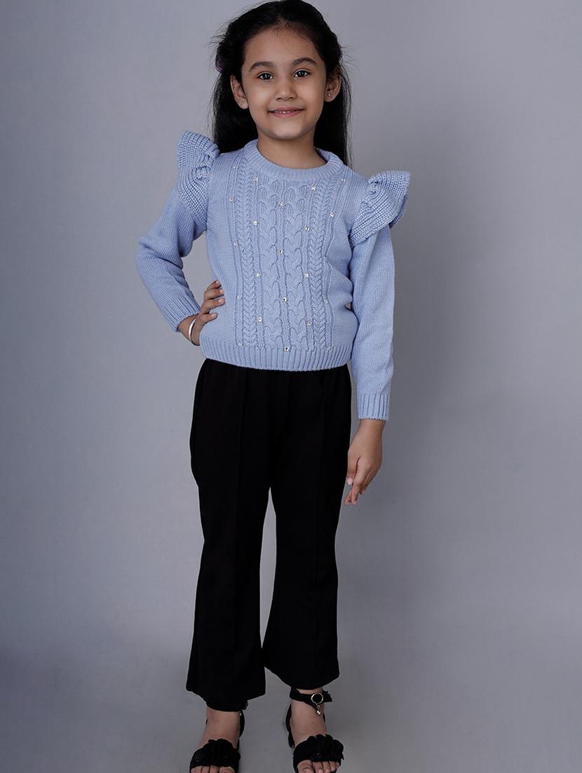 girls self designed long sleeves sweater - 21761922 - Standard Image - 4
