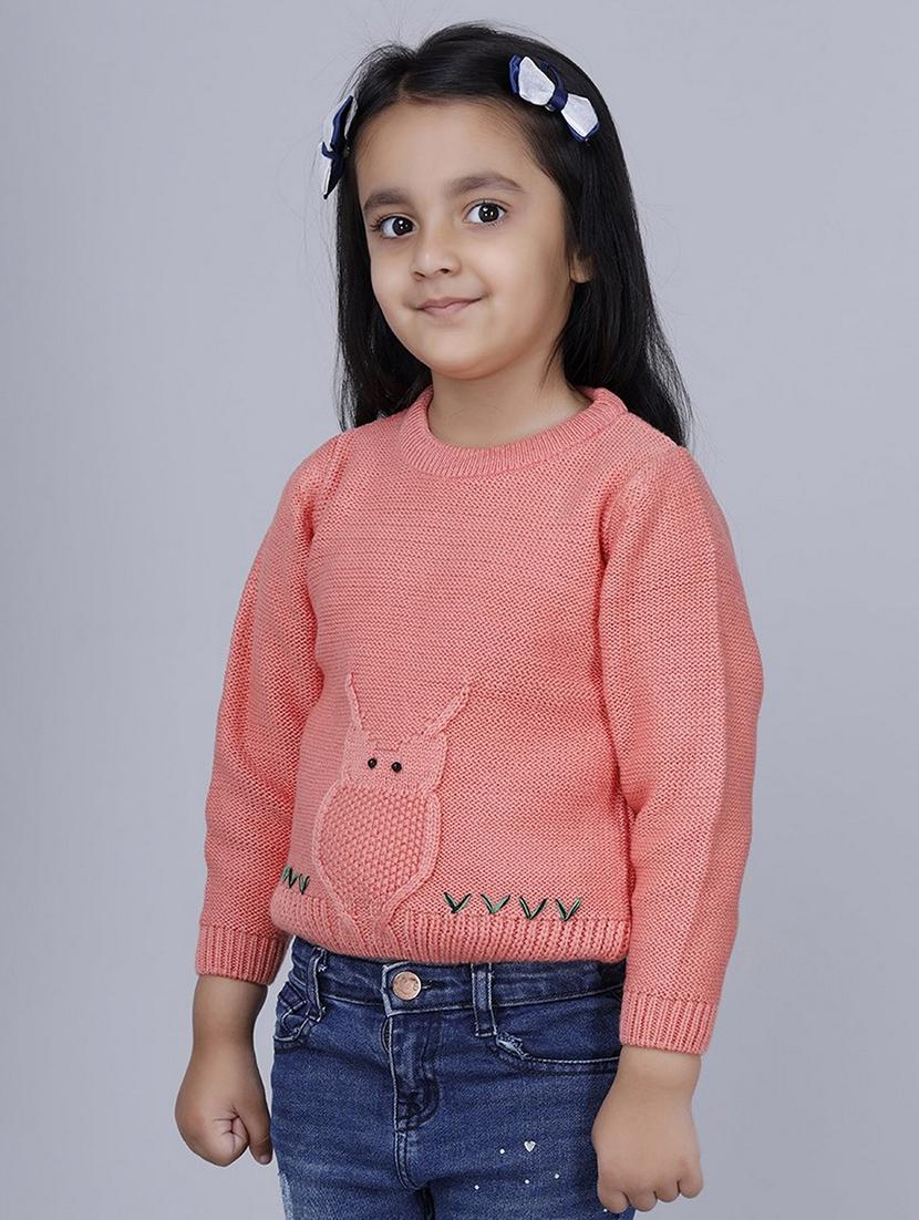 girls self designed long sleeves sweater - 21761923 - Standard Image - 1