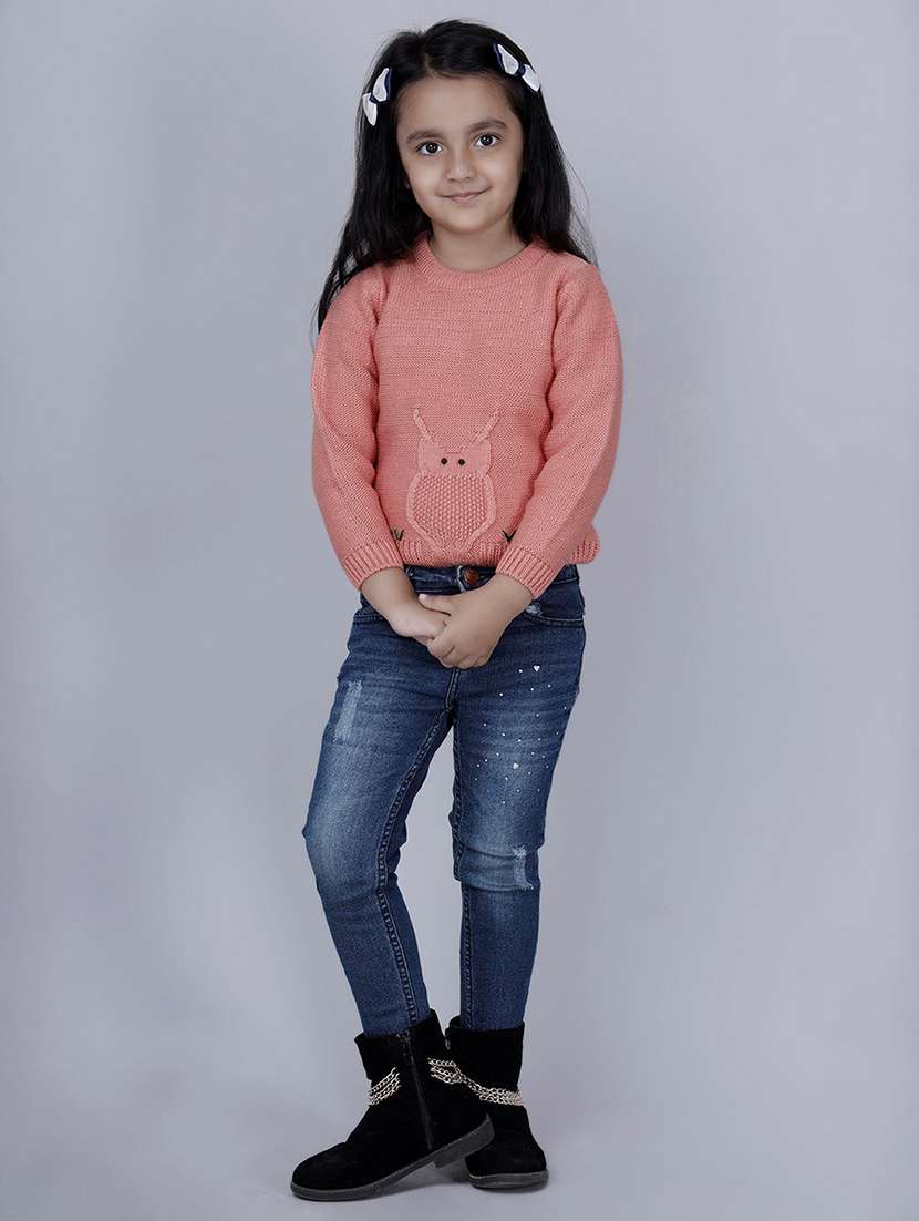 girls self designed long sleeves sweater - 21761923 - Standard Image - 4