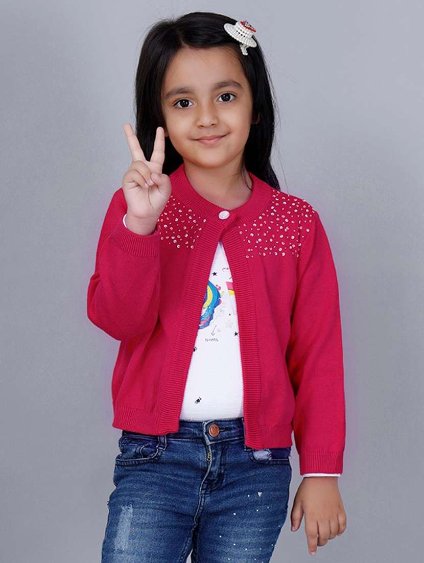 girls embellished long sleeves sweater