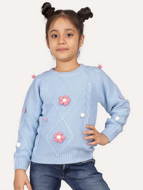 girls self designed long sleeves sweater - 21761968 -  Standard Image - 0