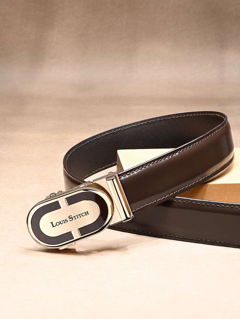 men brown leather belt