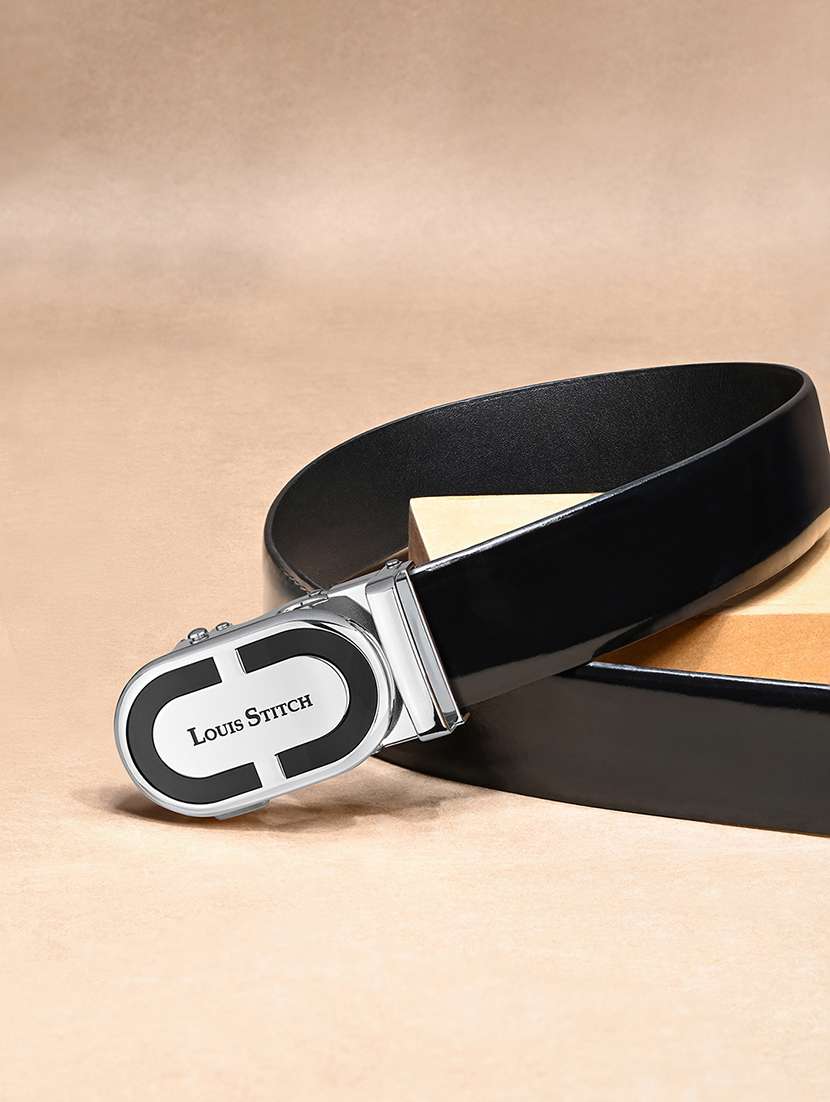 men manual buckle leather belt
