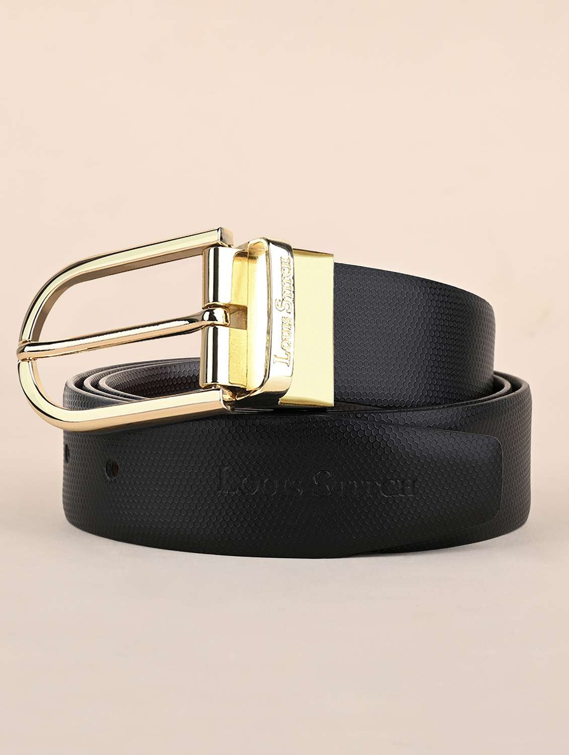 men pin buckle reversible leather belt