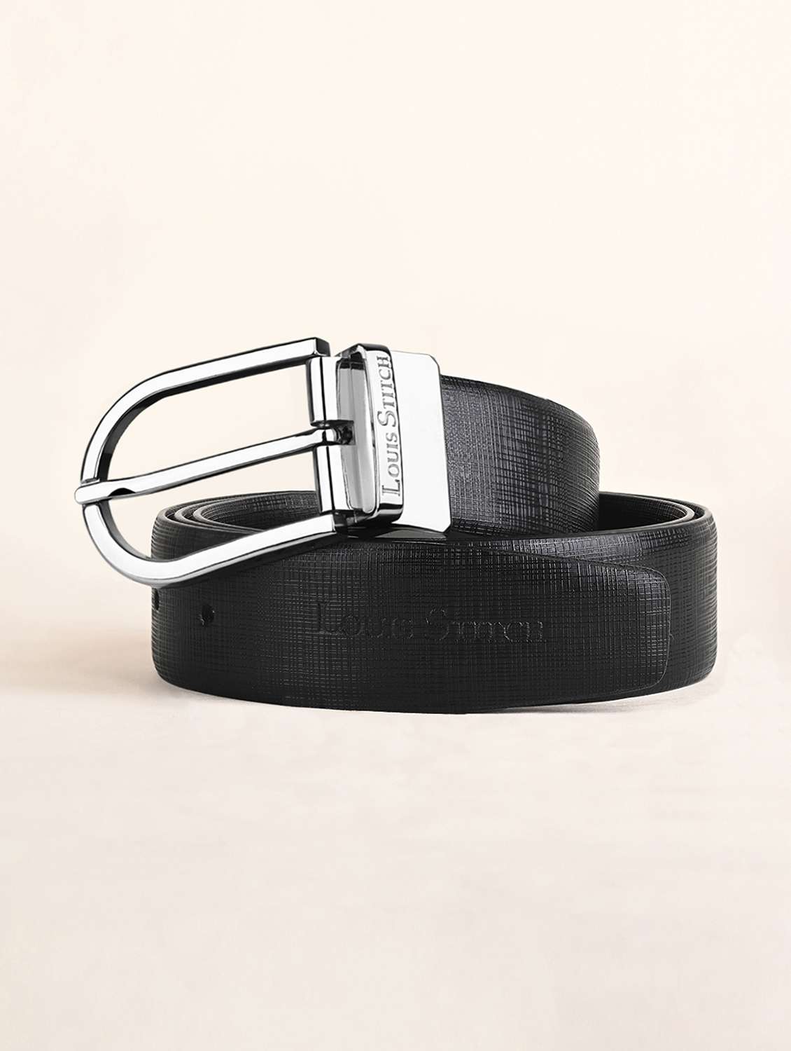men pin buckle reversible leather belt