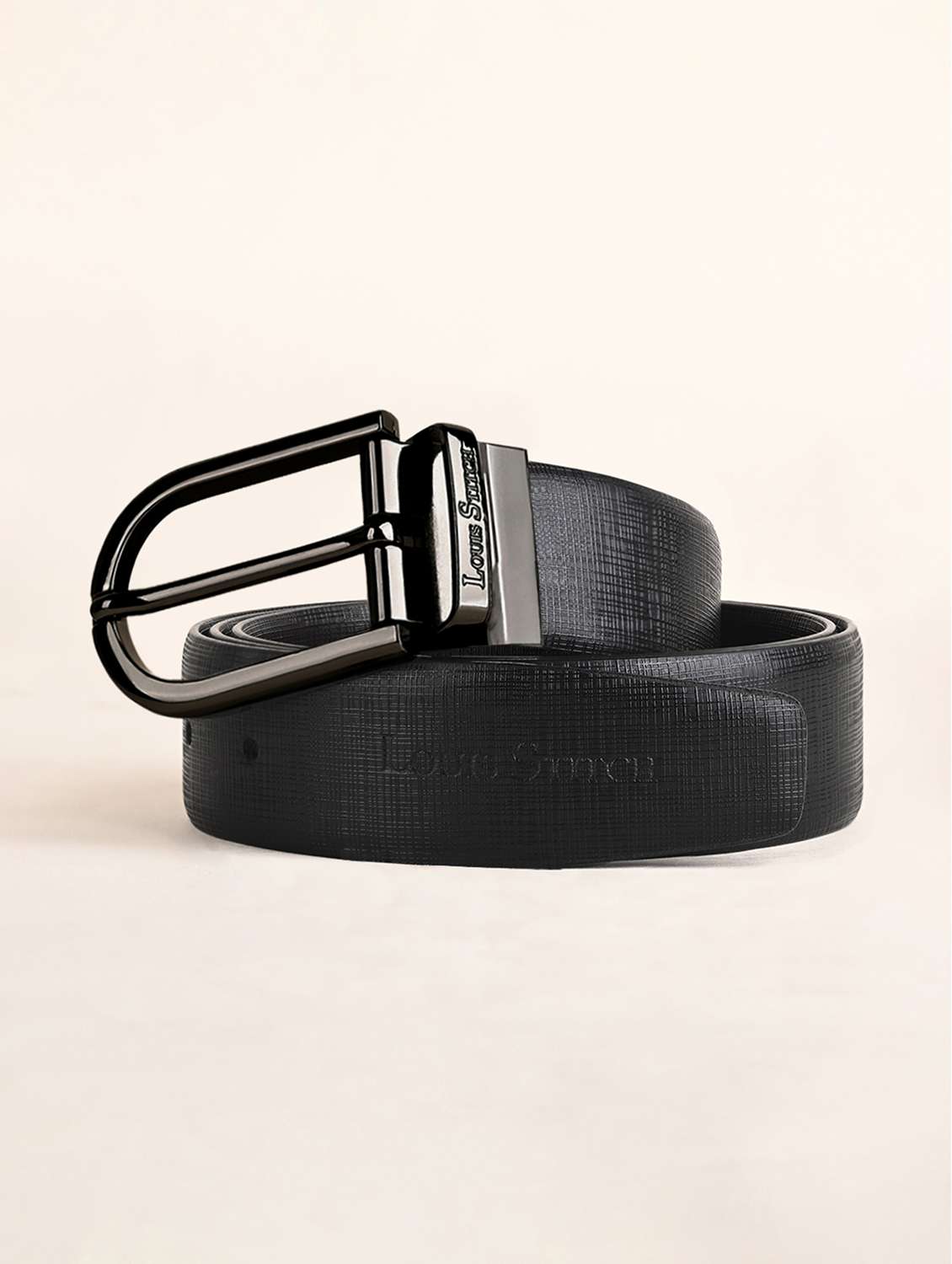 men pin buckle reversible leather belt