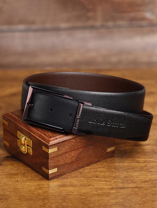 men pin buckle reversible leather belt - 21762048 - Standard Image - 0