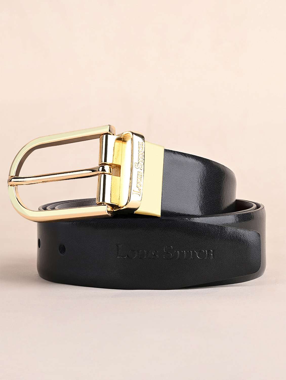 men pin buckle reversible leather belt