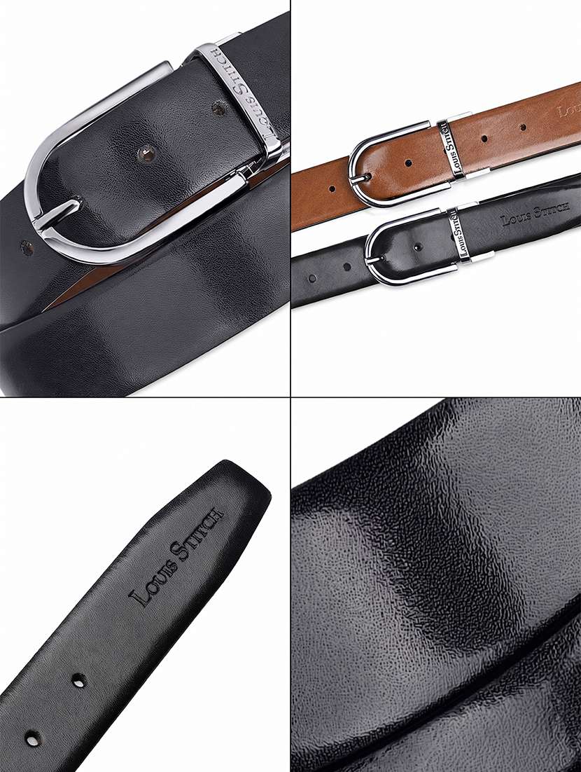 men pin buckle reversible leather belt - 21762065 -  Standard Image - 4