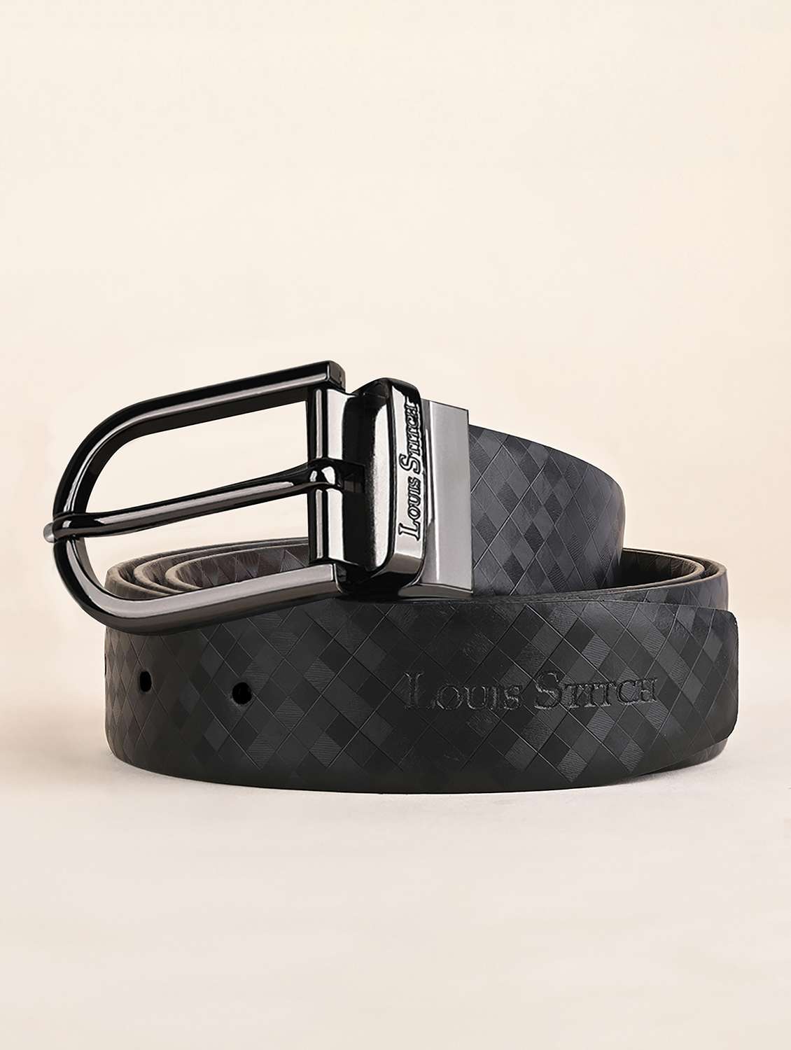 men pin buckle reversible leather belt