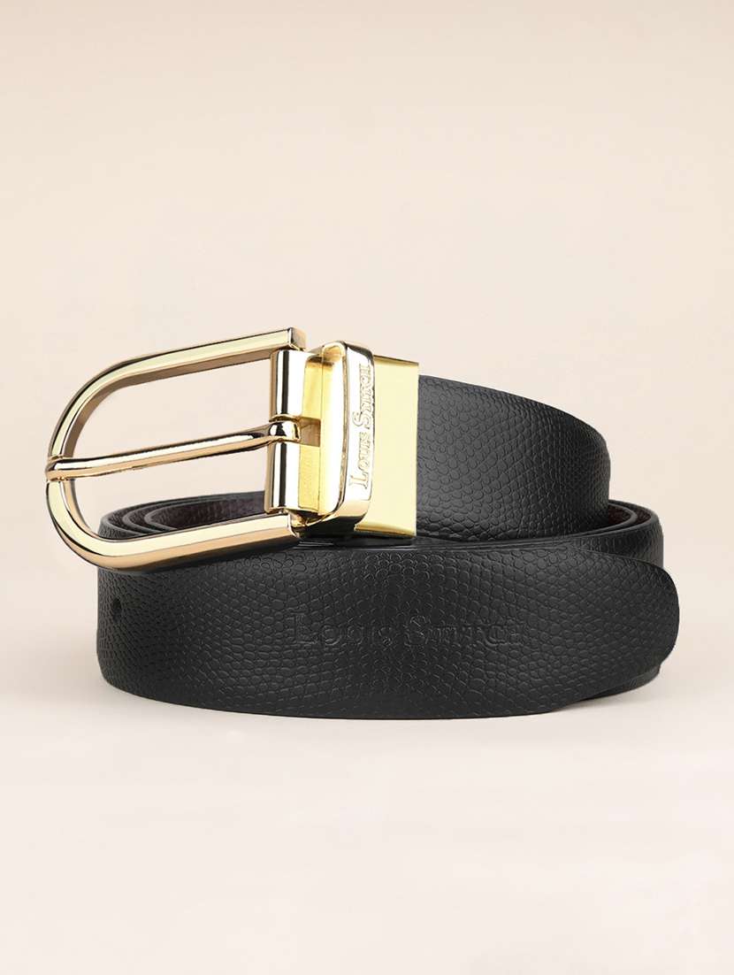 men pin buckle reversible leather belt
