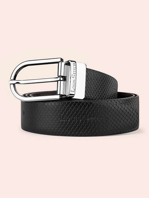 men pin buckle reversible leather belt - 21762108 - Standard Image - 0