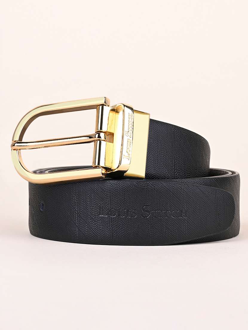 men pin buckle reversible leather belt