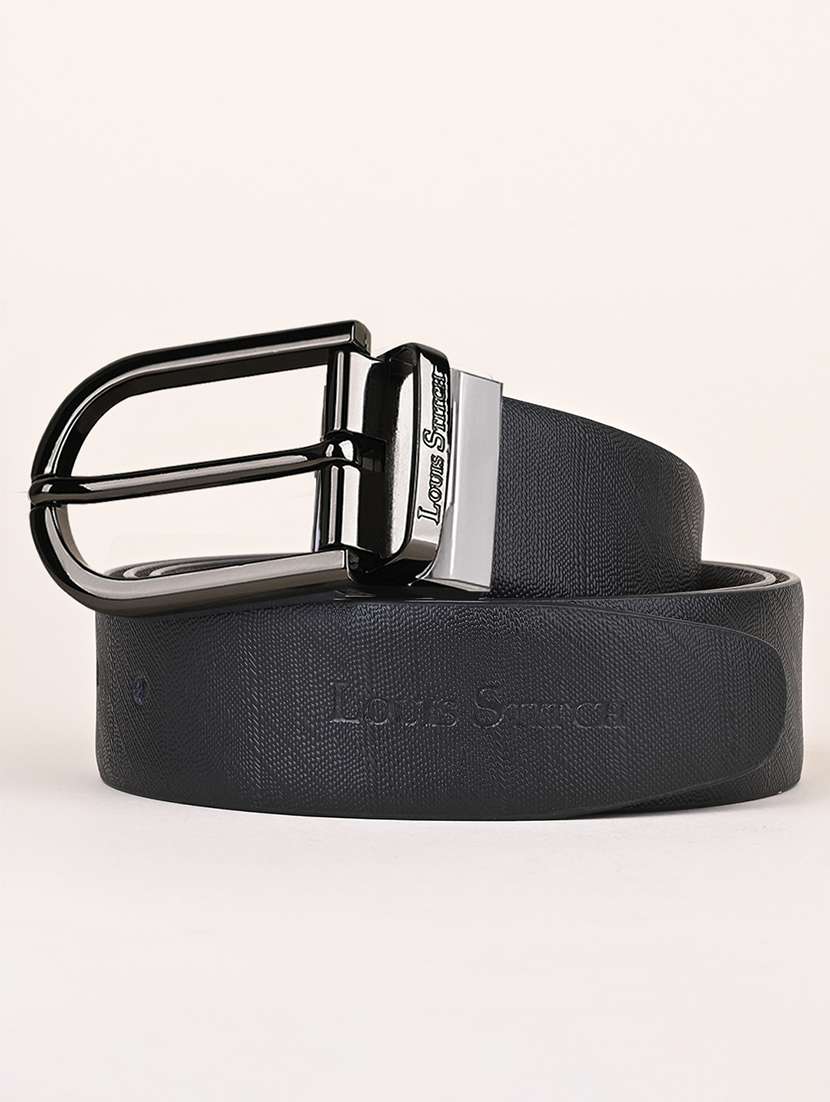 men pin buckle reversible leather belt