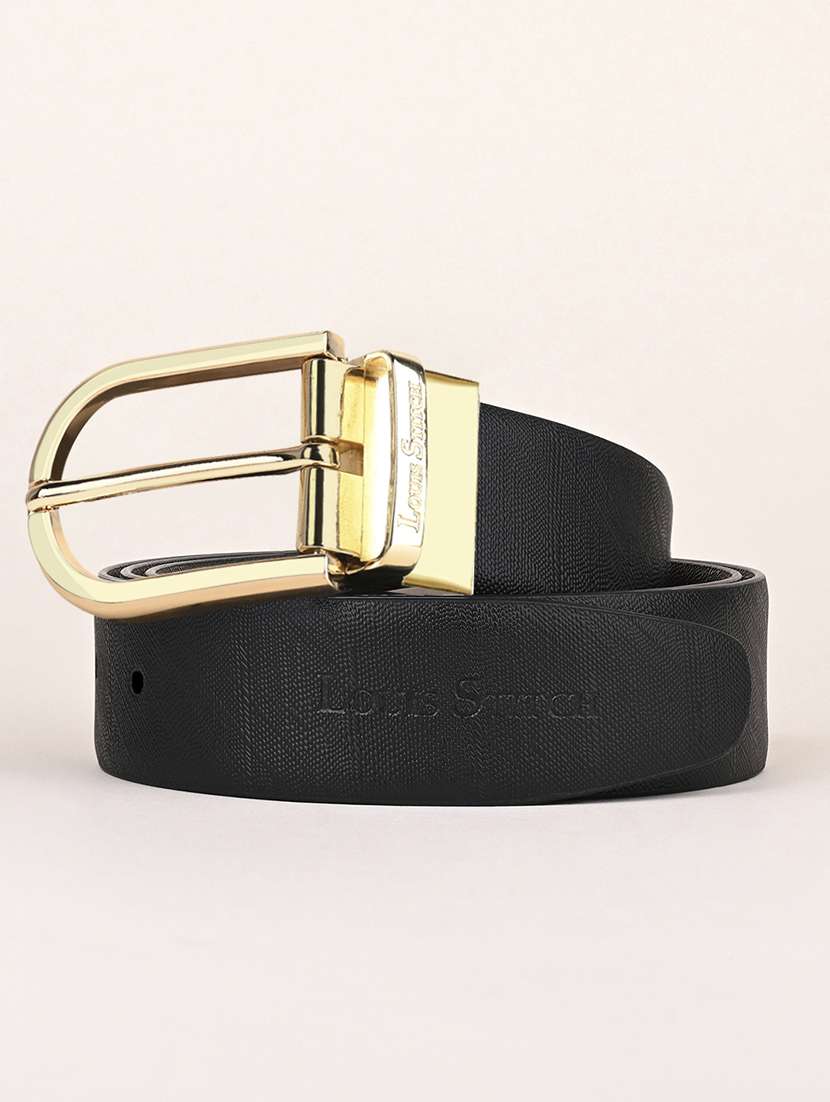 men pin buckle reversible leather belt