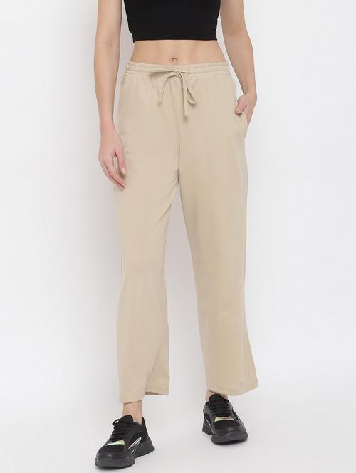 women solid mid rise track pant - 21762225 - Standard Image - 0