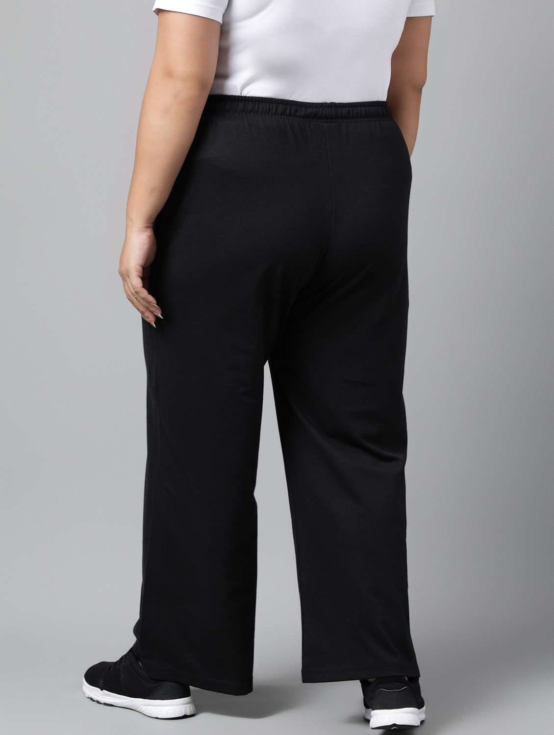 women plus size solid mid rise track pant - 21762231 -  Standard Image - 1