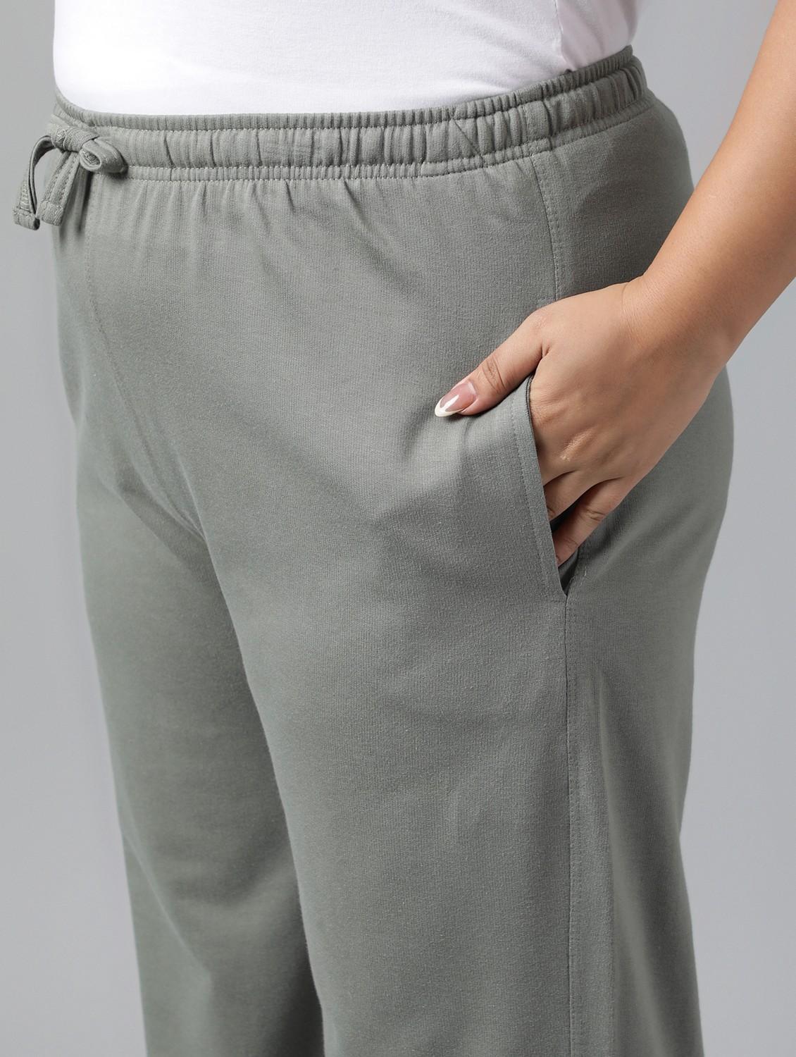 women plus size solid mid rise track pant - 21762232 - Standard Image - 6