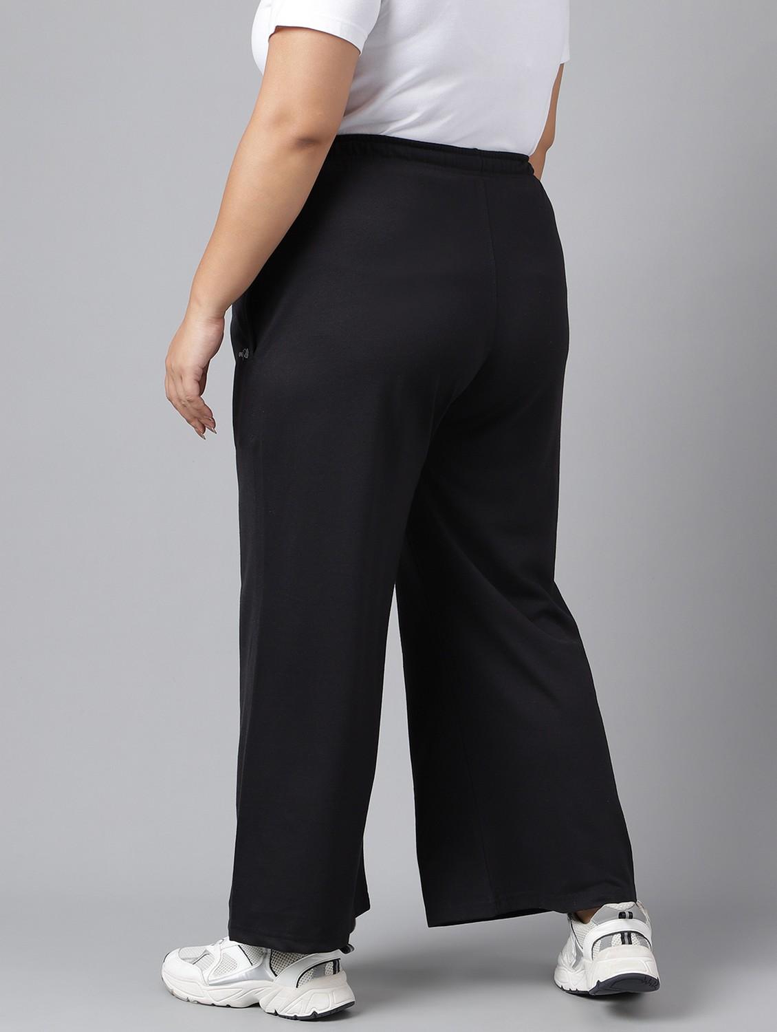women plus size solid mid rise track pant - 21762234 -  Standard Image - 1