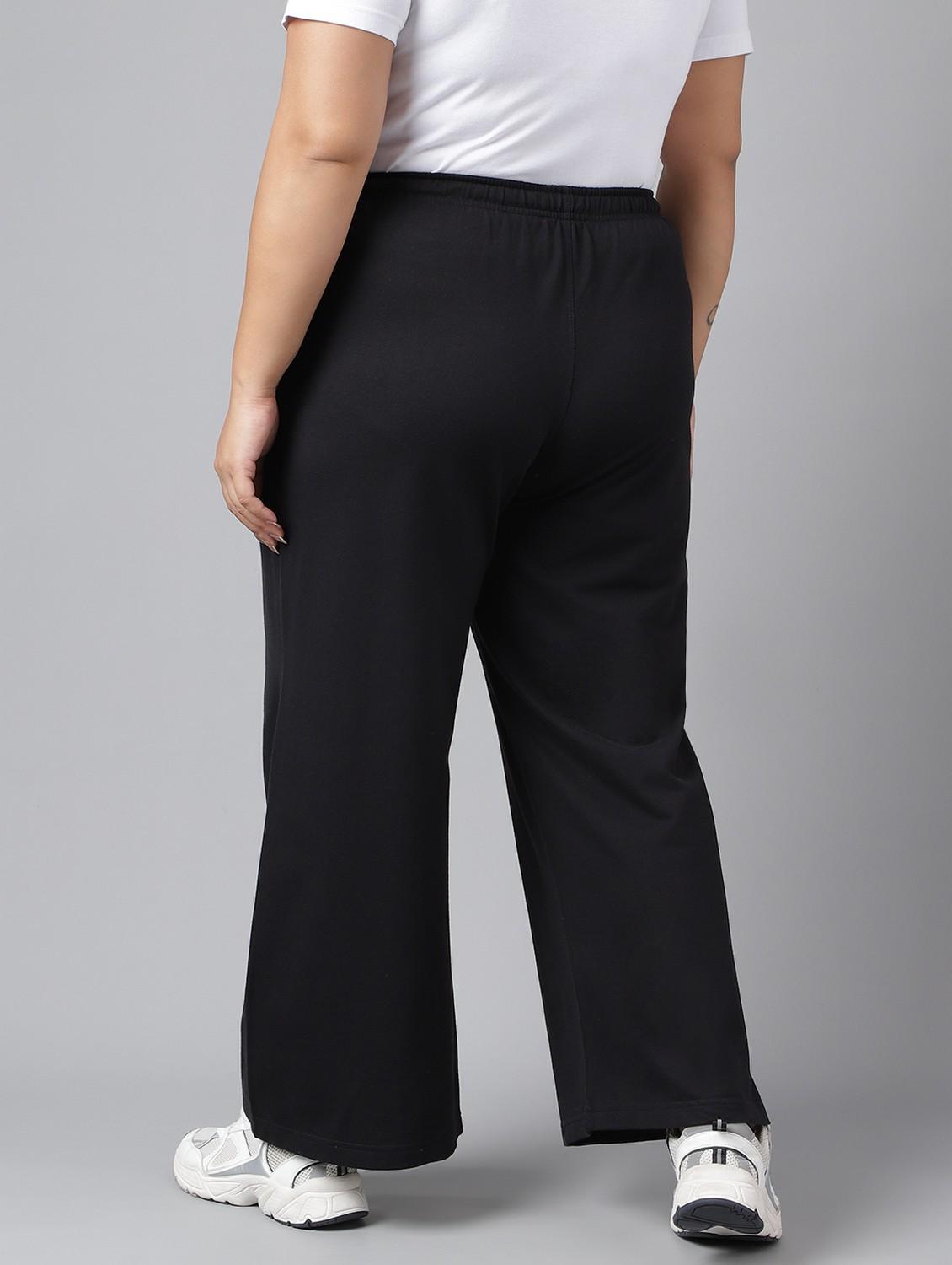 women plus size solid mid rise track pant - 21762235 -  Standard Image - 1