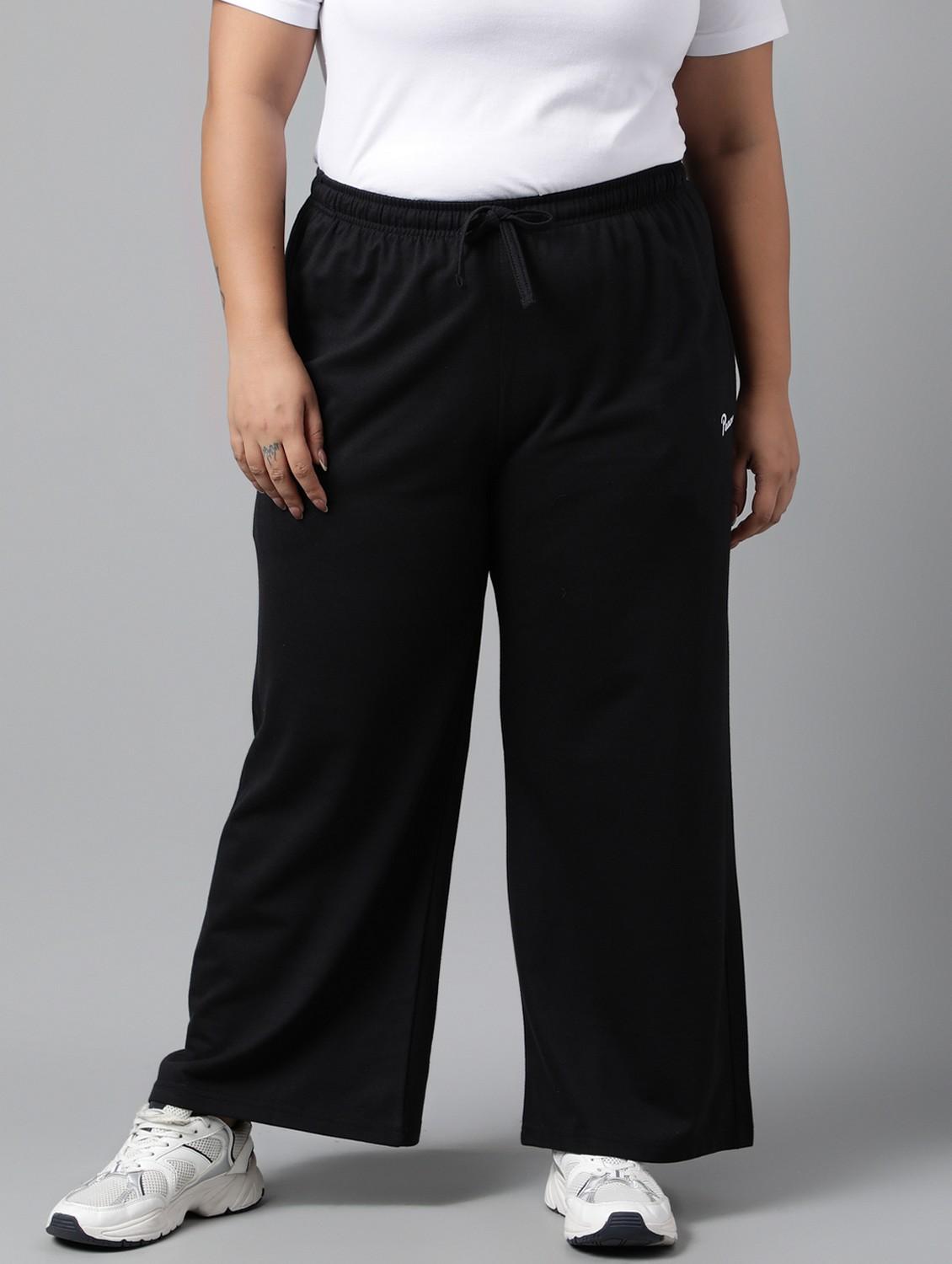 women plus size solid mid rise track pant