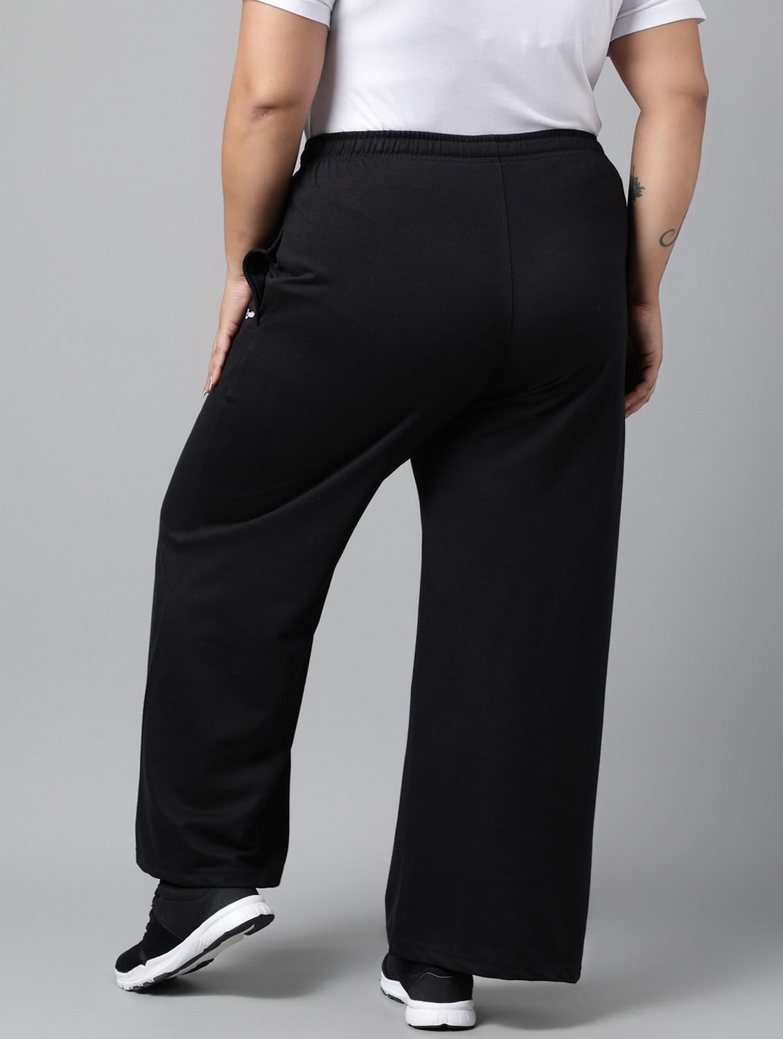 women plus size solid mid rise track pant - 21762239 -  Standard Image - 1