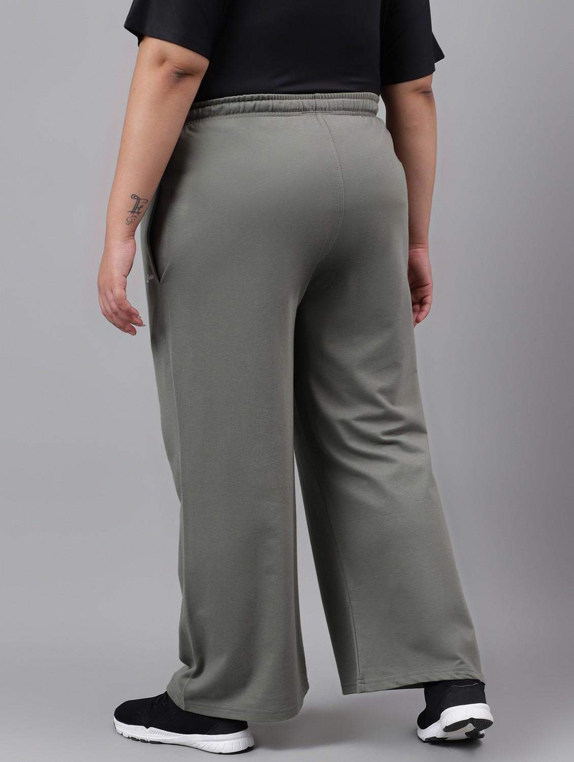 women plus size solid mid rise track pant - 21762243 -  Standard Image - 1