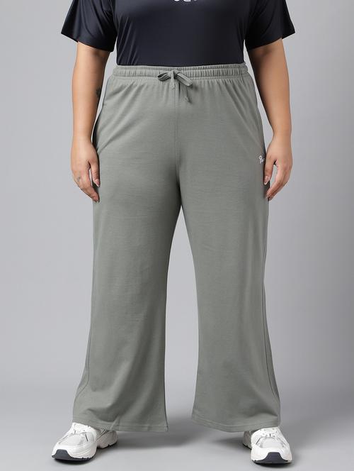 women plus size solid mid rise track pant - 21762245 -  Standard Image - 0